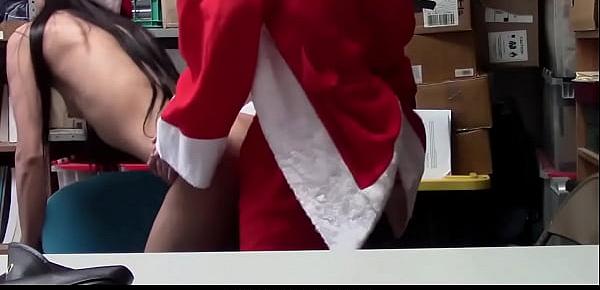  Naughty Teen Caught Shoplifting and Fucked By Santa